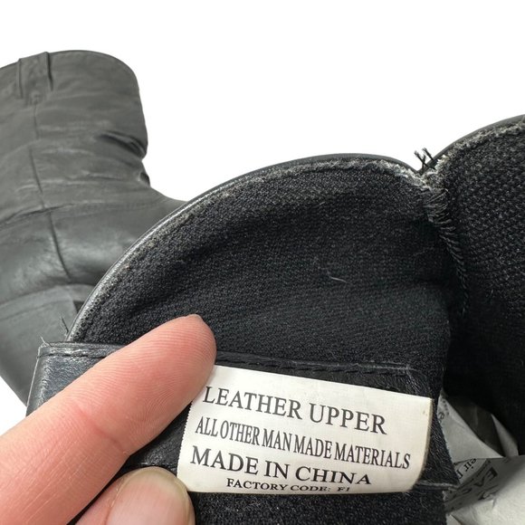 Shyanne Slouchy Western Cowboy Boot in Black Leather Silver Toe Tips Size 9 - Picture 12 of 16